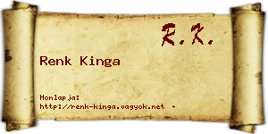 Renk Kinga névjegykártya